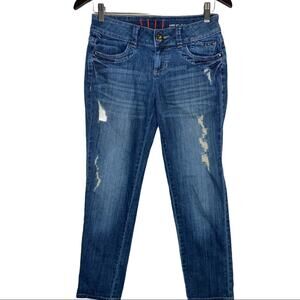 Elle distressed stretch jeans with studded pockets
